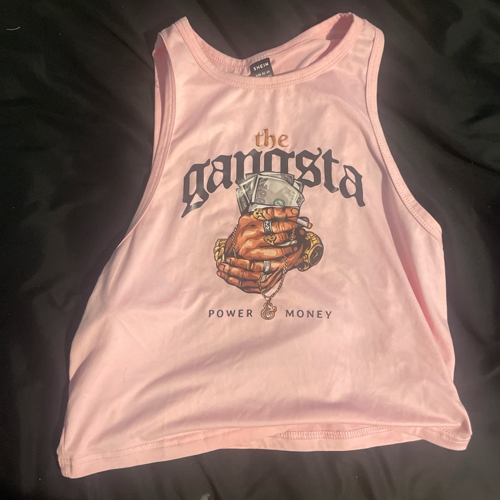 SHEIN Pink Graphic Tank Top